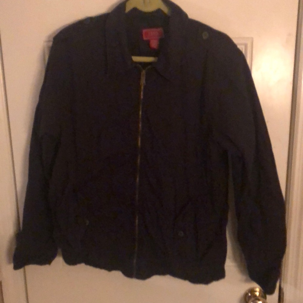 Izod Men's Dark Navy Jacket with Gold Zipper